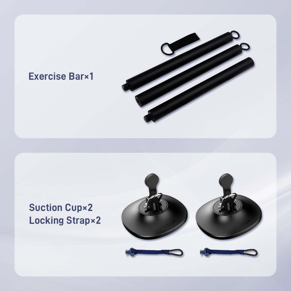 Unitree Fitness Griffstange und Saugnapf für Pump pro Kabelzug - Gorilla Sports Schweiz