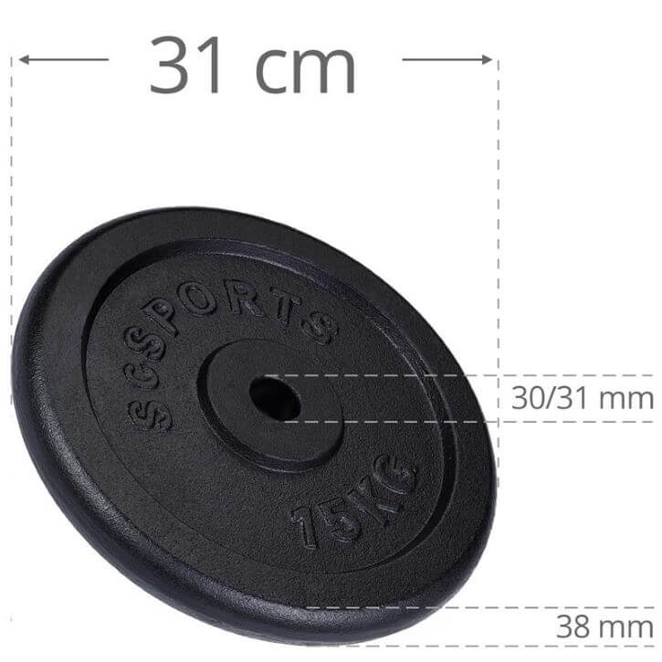 Hantelscheibenset Gusseisen 2x15 kg - Gorilla Sports Schweiz