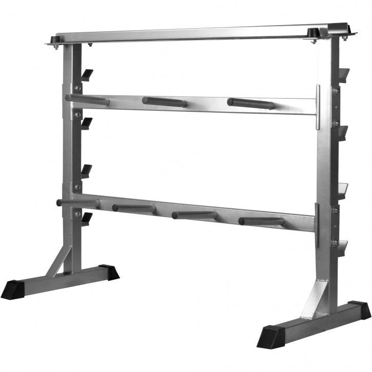 Scheibenständer Hantelständer Hantelablage 30/31mm silber/schwarz - Gorilla Sports Schweiz