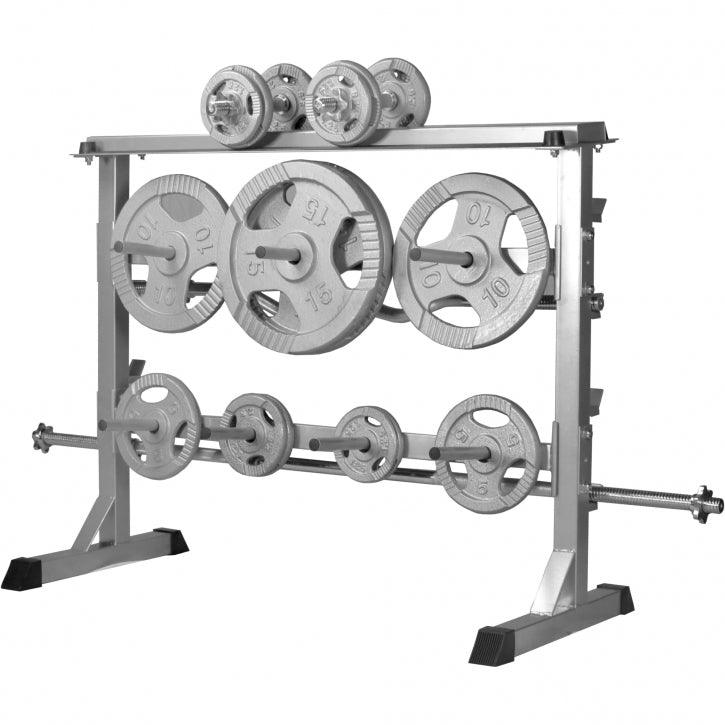 Scheibenständer Hantelständer Hantelablage 30/31mm silber/schwarz - Gorilla Sports Schweiz