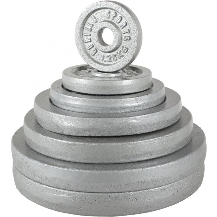 Langhantelset Gusseisen 100 kg Silber - Gorilla Sports Schweiz