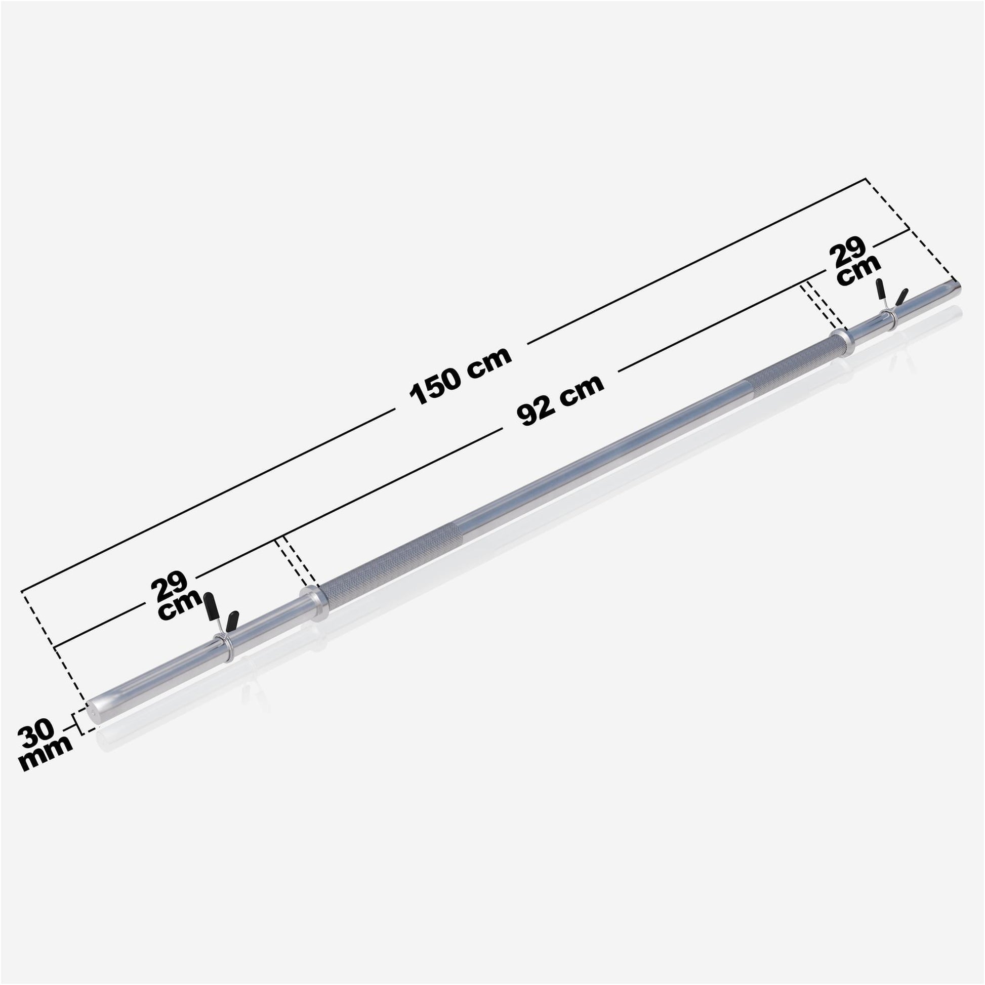Langhantelstange Chrom 150 cm - Gorilla Sports Schweiz