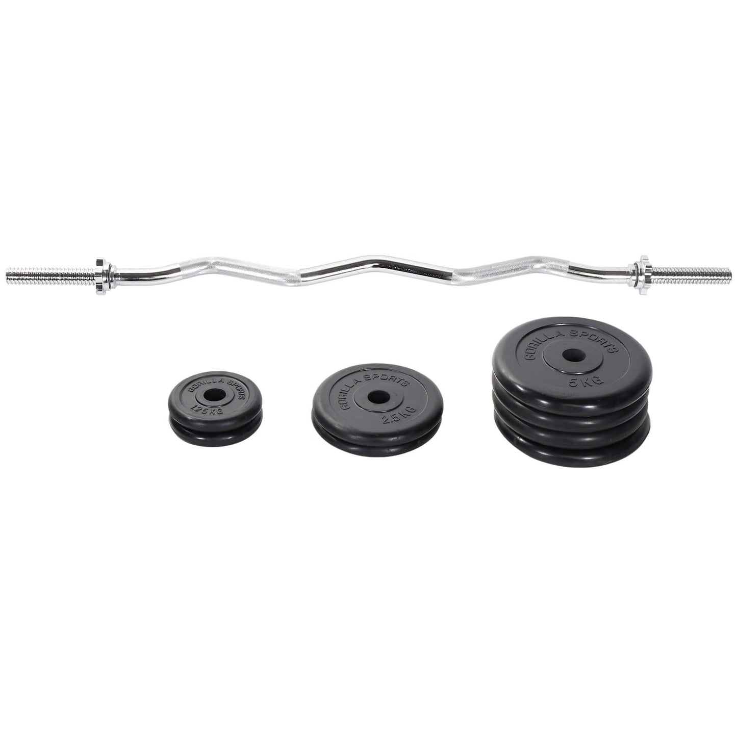 SZ-Curlset Gummi 35 kg - Gorilla Sports Schweiz