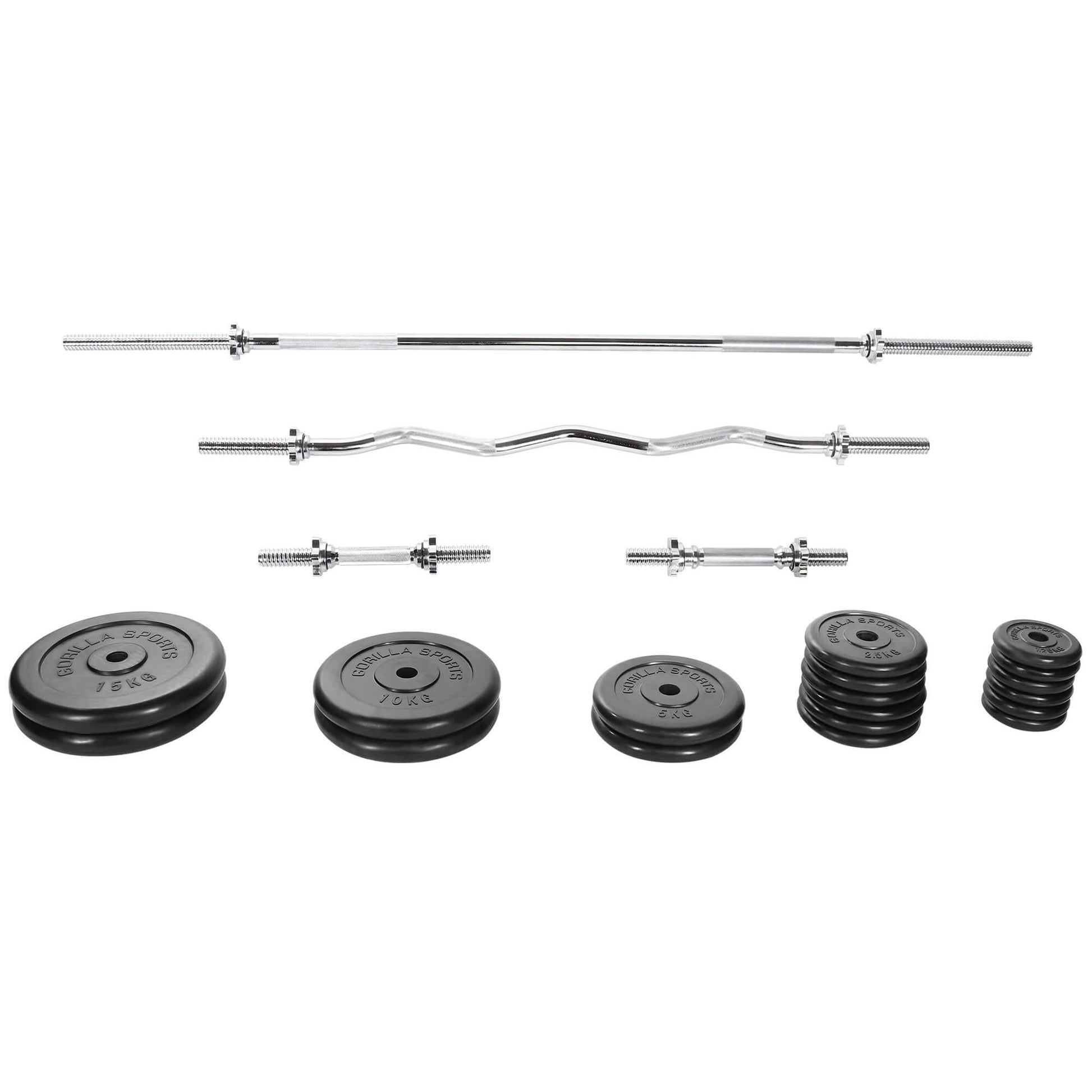 Hantelset Gummi 108 kg Schwarz - Gorilla Sports Schweiz