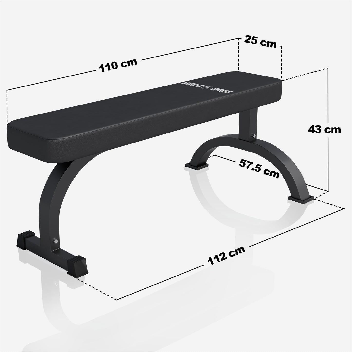 Flachbank Massiv Schwarz - Gorilla Sports Schweiz