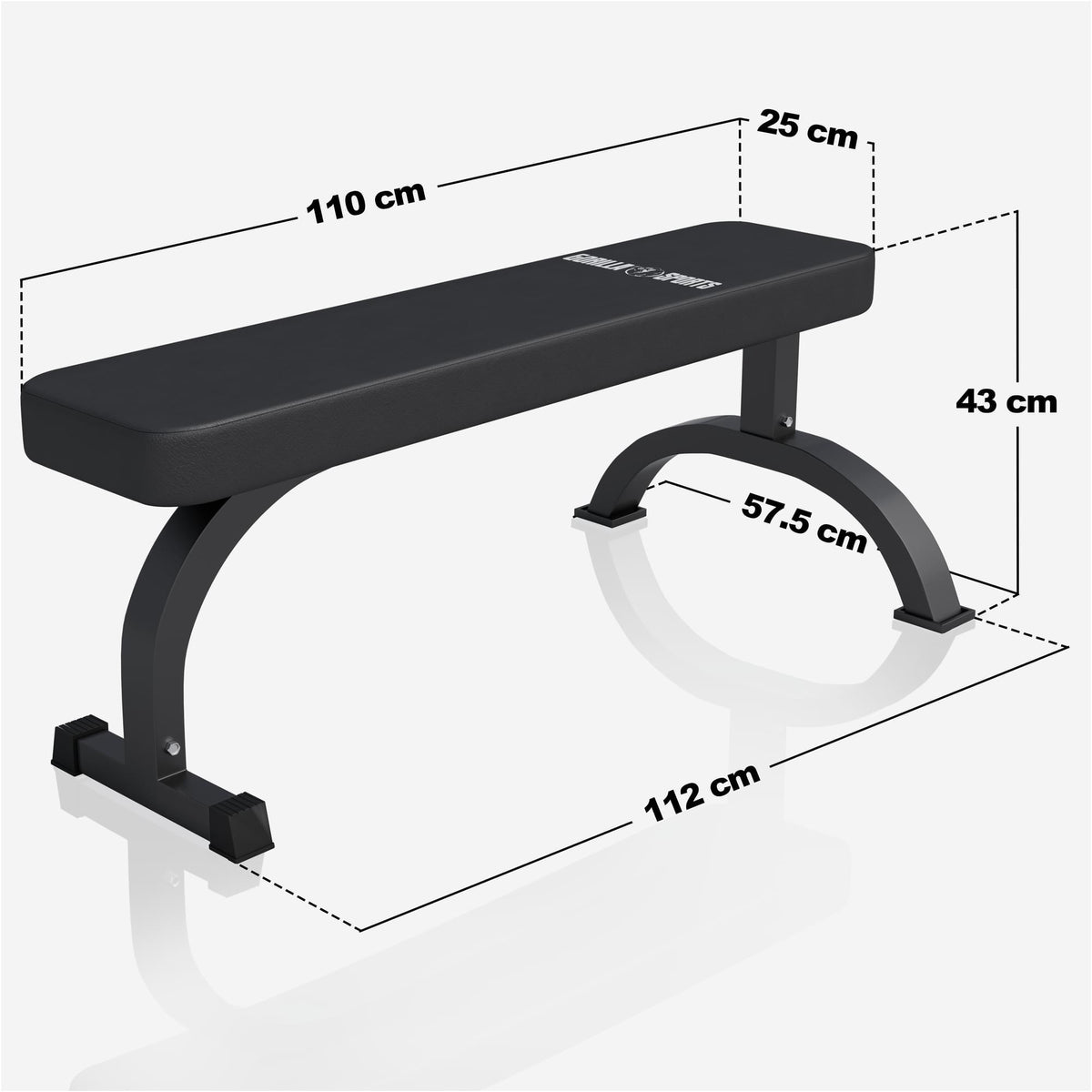 Flachbank Massiv Schwarz - Gorilla Sports Schweiz