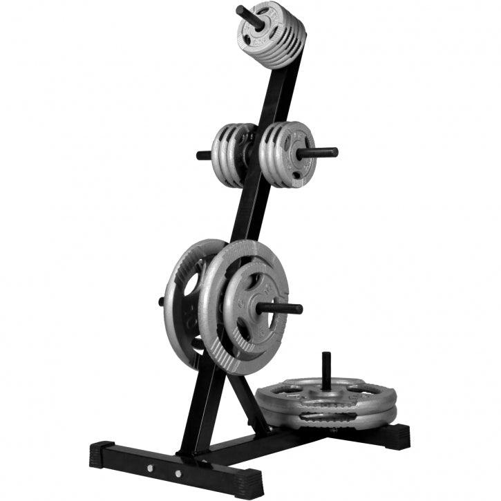 Scheibenständer Hantelbaum schwarz/weiss - Gorilla Sports Schweiz