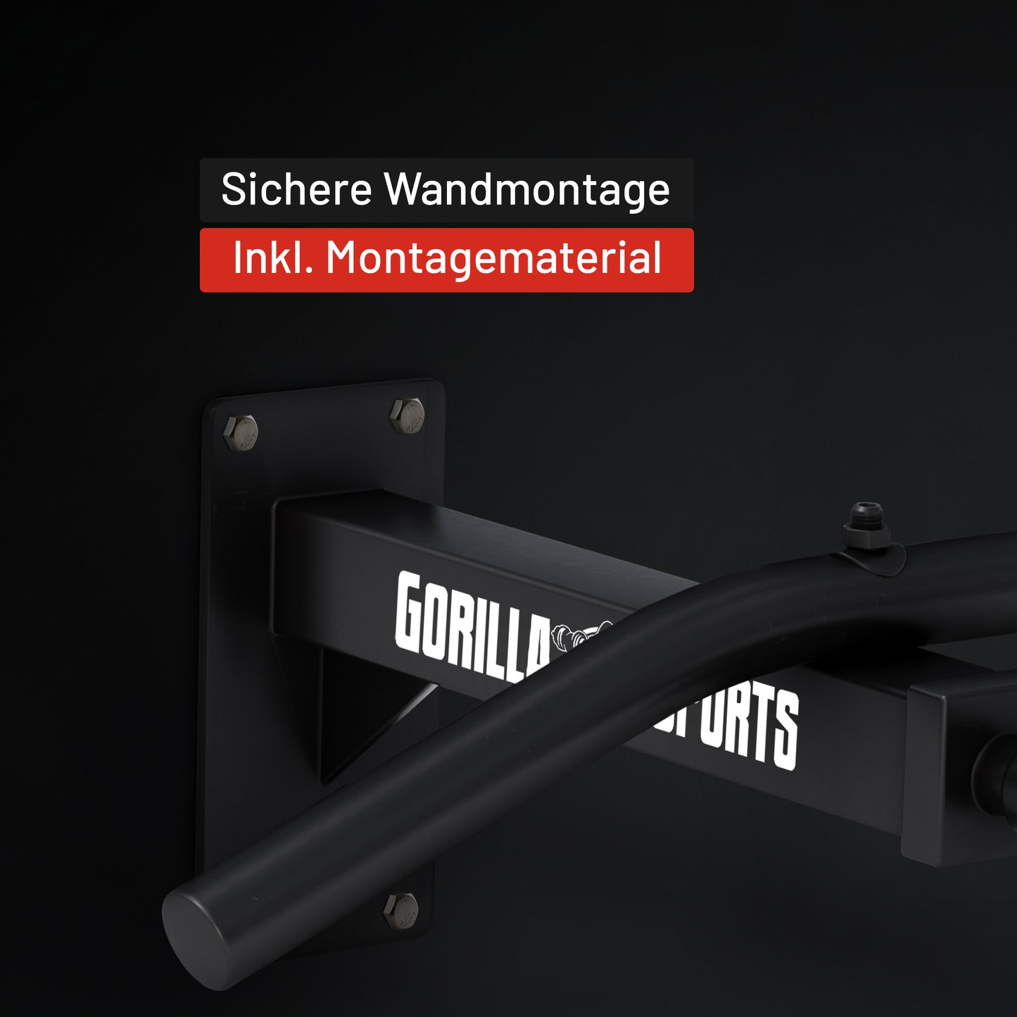 Klimmzugstange Wandbefestigung in Schwarz und Weiss