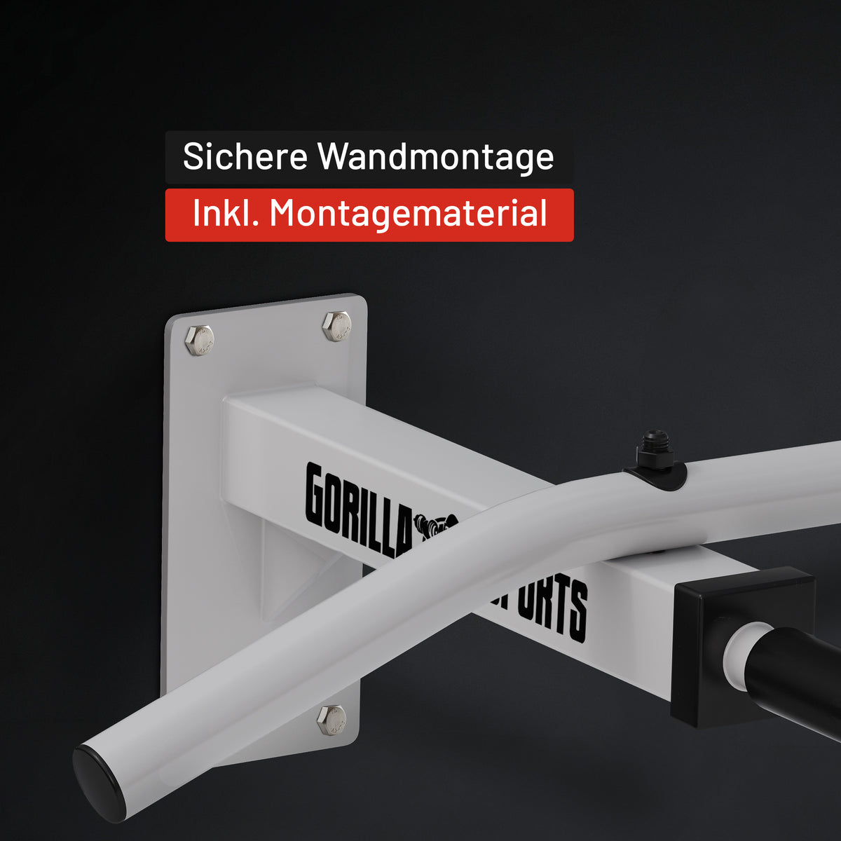 Klimmzugstange Wandbefestigung in Schwarz und Weiss
