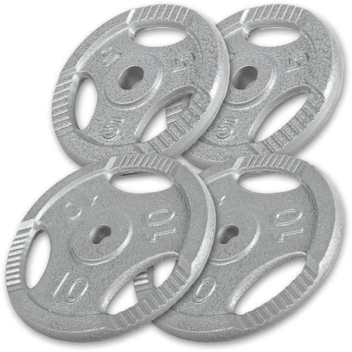 Hantelscheibe Guss Gripper 0.5-20 KG Silber - Gorilla Sports Schweiz