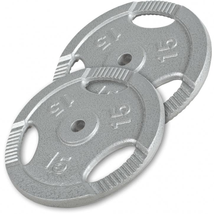 Hantelscheibe Guss Gripper 0.5-20 KG Silber - Gorilla Sports Schweiz