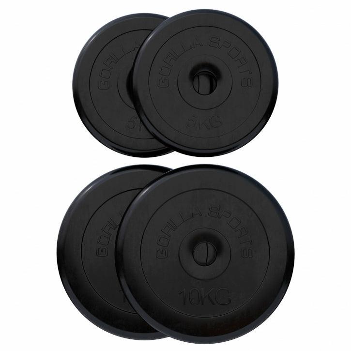 Hantelscheibenset Gummi 30 kg - 2 x 15 kg - Gorilla Sports Schweiz