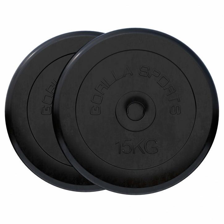 Hantelscheibenset Gummi 30 kg - 2 x 15 kg - Gorilla Sports Schweiz
