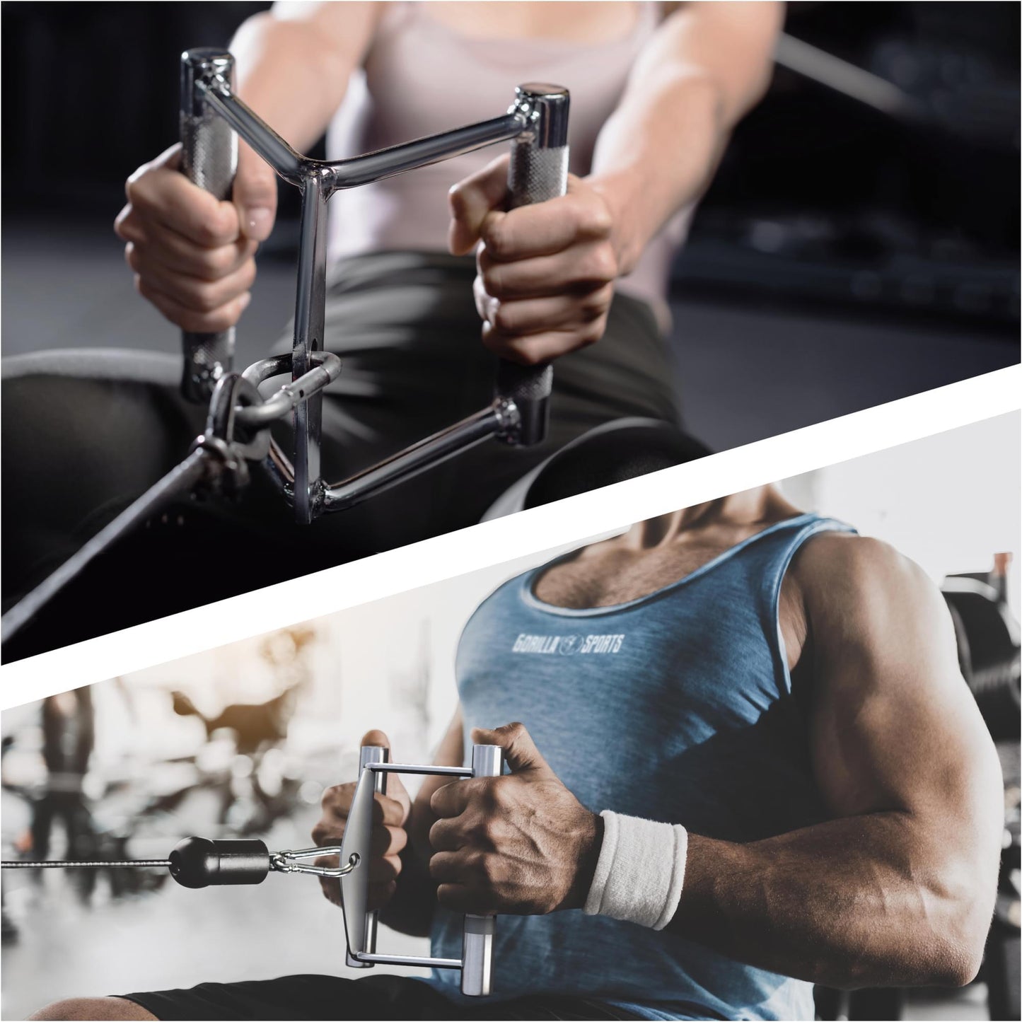 Rudergriff mit weitem Griff Chrom - Gorilla Sports Schweiz