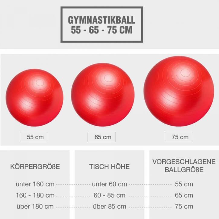 Gymnastikball Fitness Sitzball ⌀75 cm - Gorilla Sports Schweiz