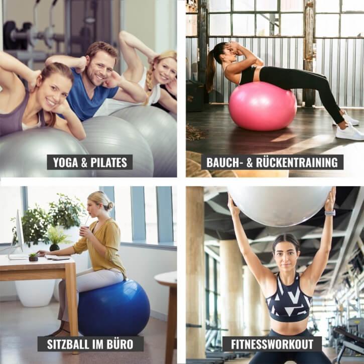 Gymnastikball Fitness Sitzball ⌀75 cm - Gorilla Sports Schweiz