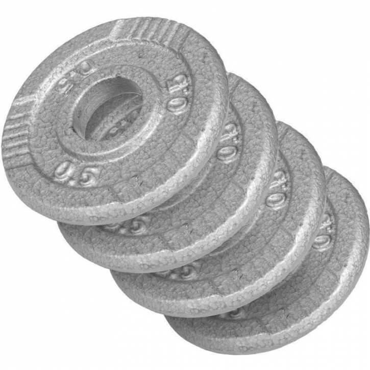 Hantelscheibe Guss Gripper 0.5-20 KG Silber - Gorilla Sports Schweiz