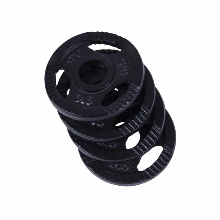 Hantelscheibe Guss Gripper Schwarz 0.5-20 KG - Gorilla Sports Schweiz