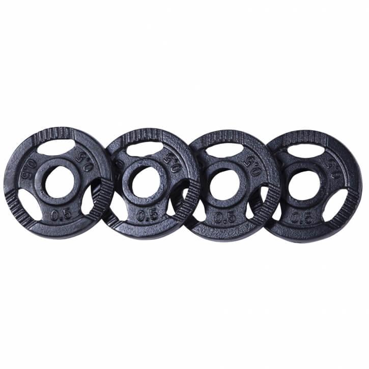Hantelscheibe Guss Gripper Schwarz 0.5-20 KG - Gorilla Sports Schweiz
