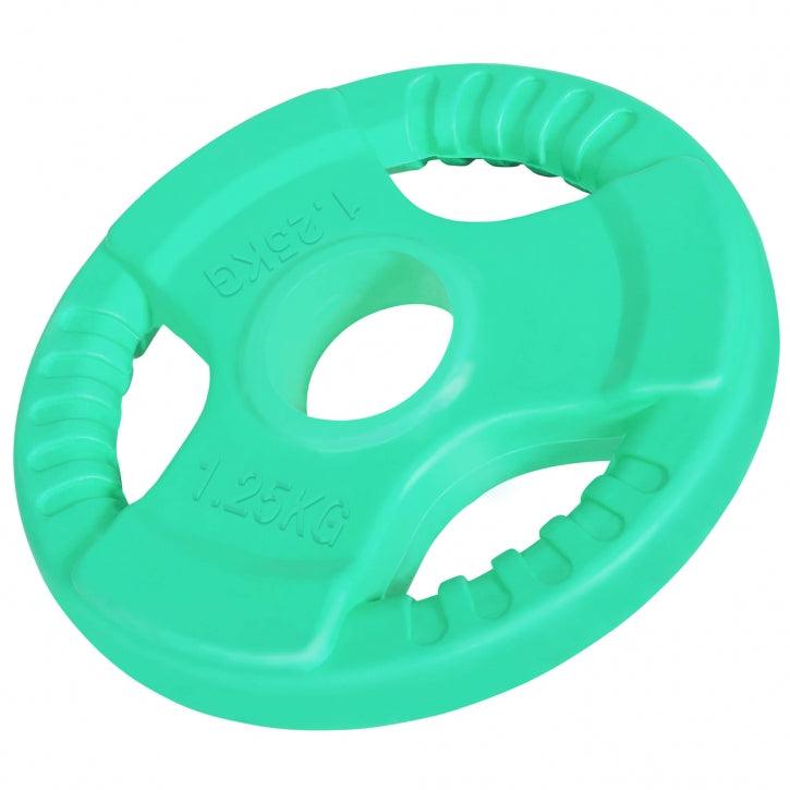 Hantelbank mit Hantelständer inkl. 150 kg Olympia Gummi Gripper Set - Gorilla Sports Schweiz