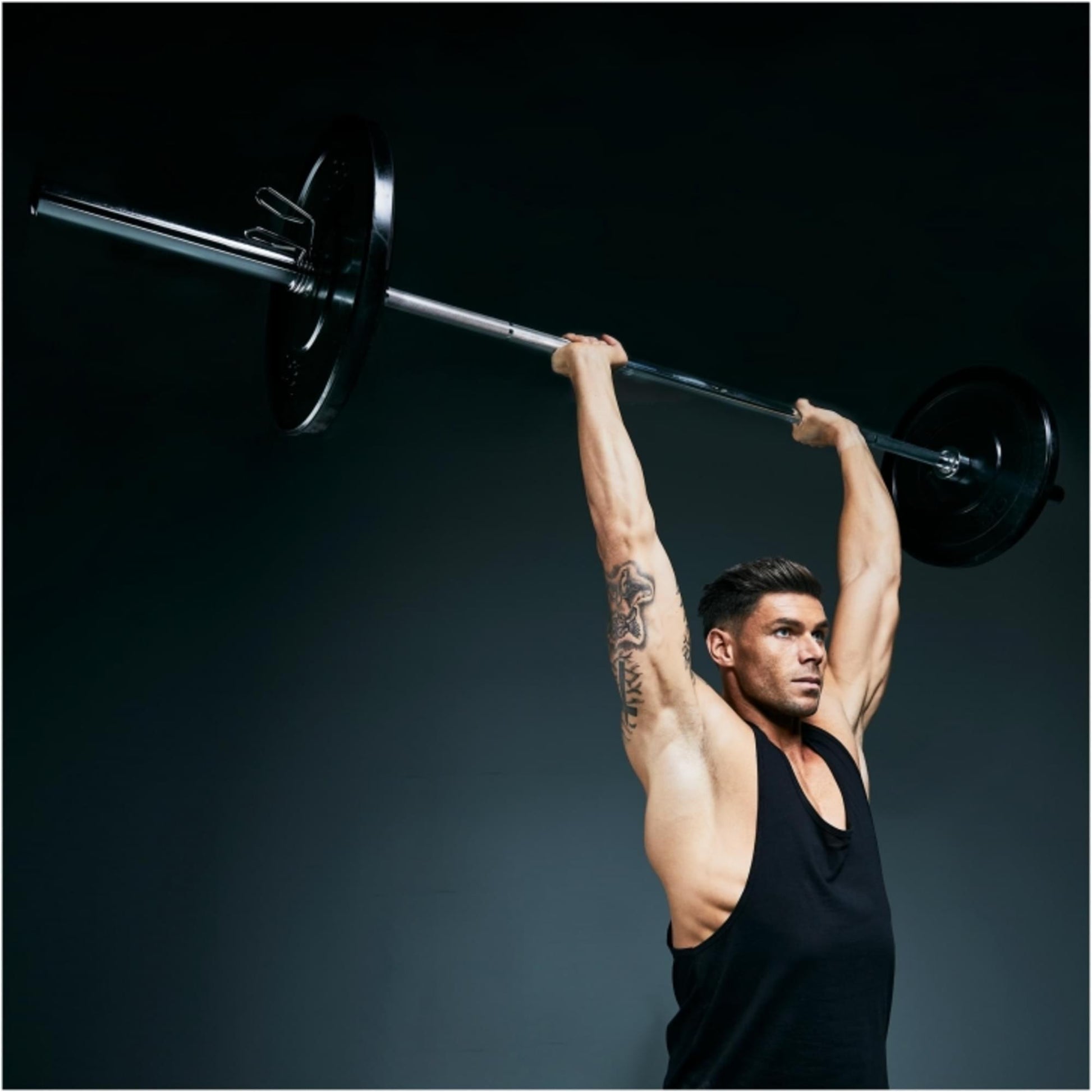 Olympia Langhantel 128 cm mit Federverschluss Chrom - Gorilla Sports Schweiz