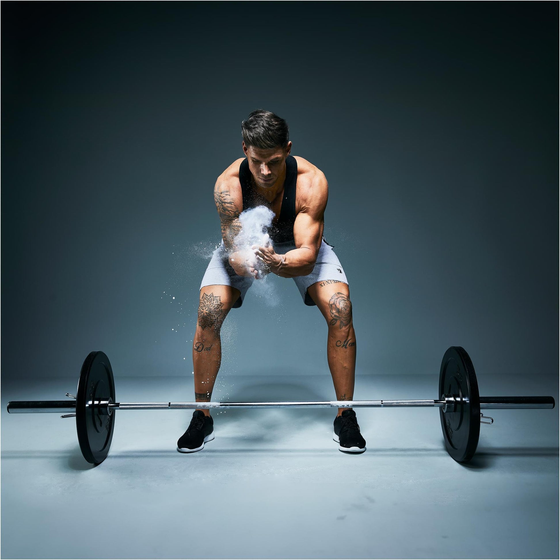 Olympia Langhantel 128 cm mit Federverschluss Chrom - Gorilla Sports Schweiz