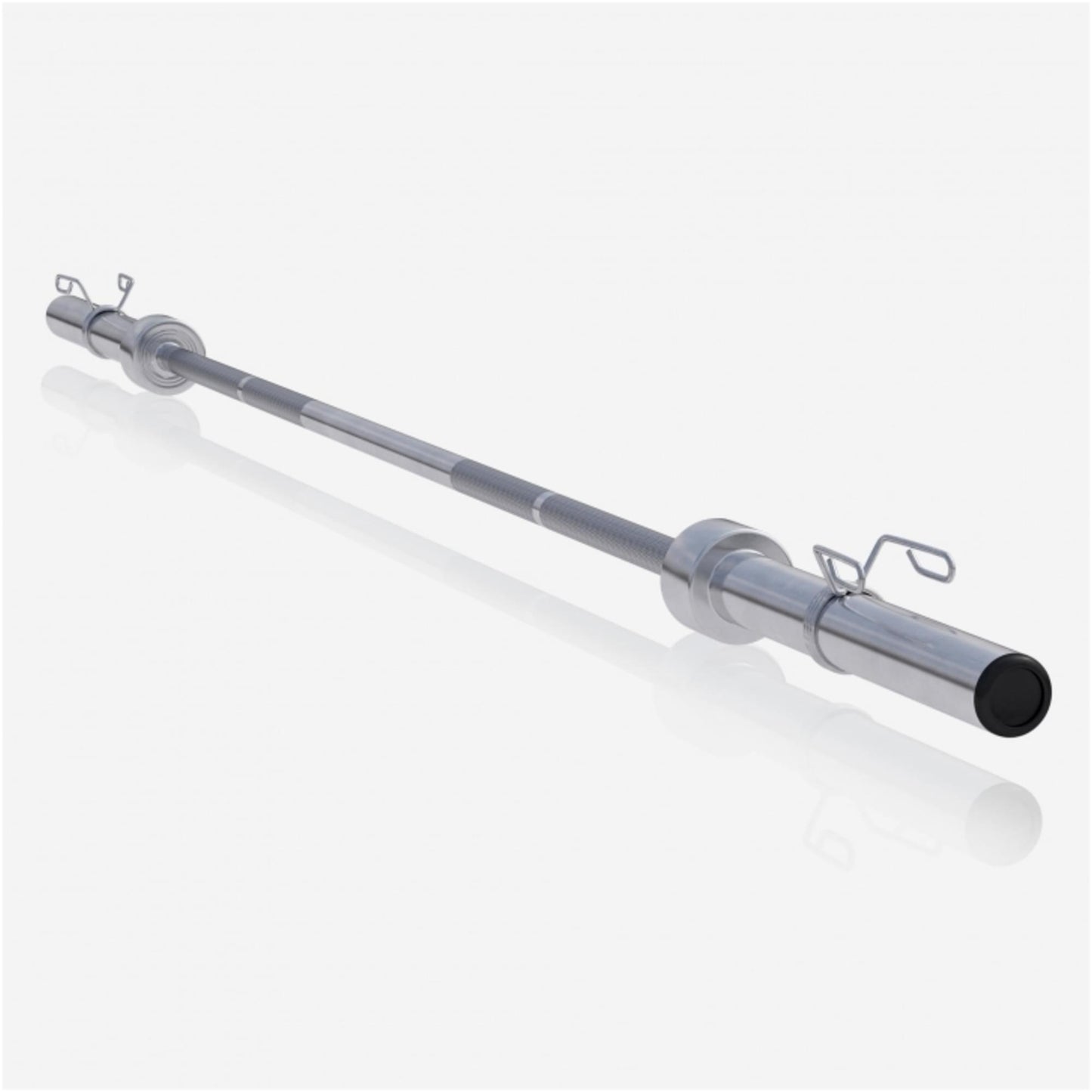 Olympia Langhantel 128 cm mit Federverschluss Chrom - Gorilla Sports Schweiz