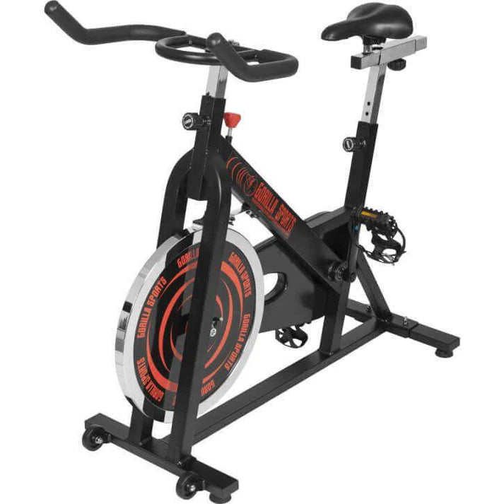Vélo d'intérieur avec pédalier noir/rouge