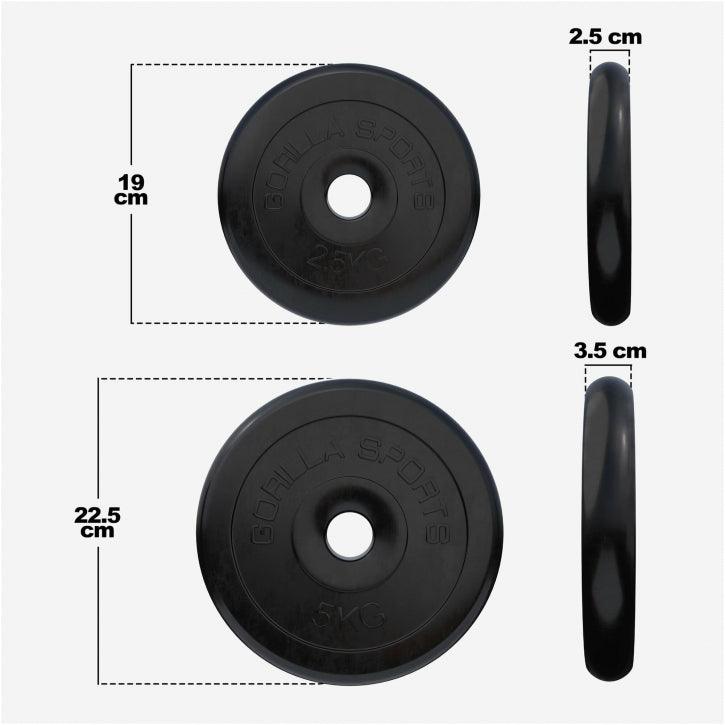 Hantelscheibenset Gummi 30 kg - 2 x 15 kg - Gorilla Sports Schweiz