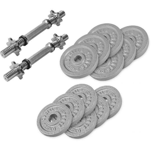 Kurzhantel Set Gusseisen 27.5 kg mit Sternverschlüssen