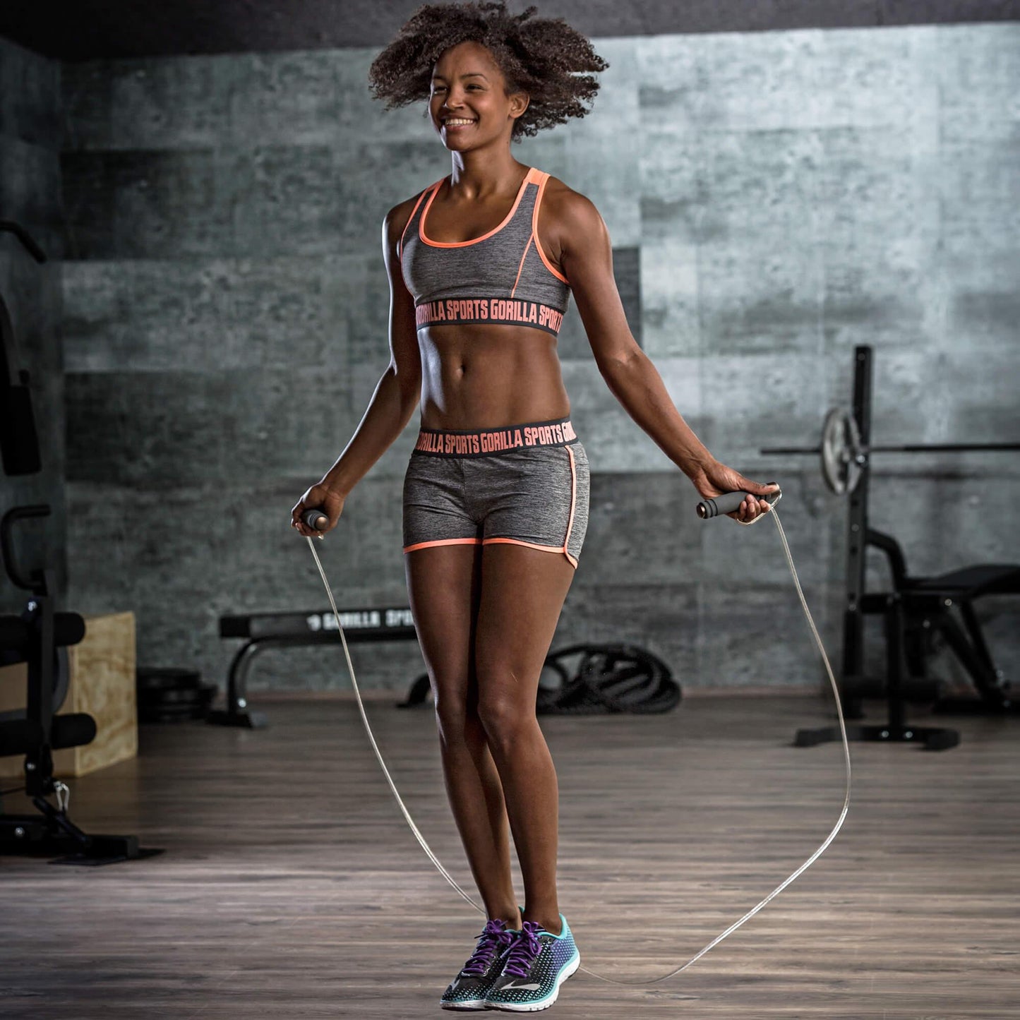Springseil Speed Rope Grau/Gold 300 cm - Gorilla Sports Schweiz
