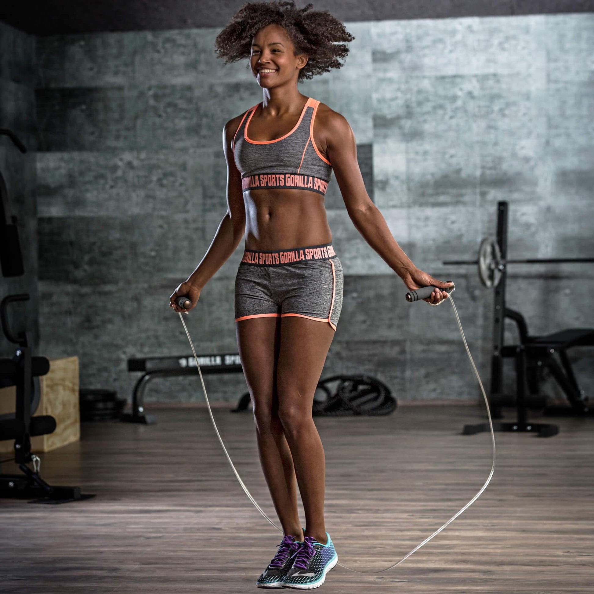 Springseil Speed Rope Grau/Gold 300 cm - Gorilla Sports Schweiz