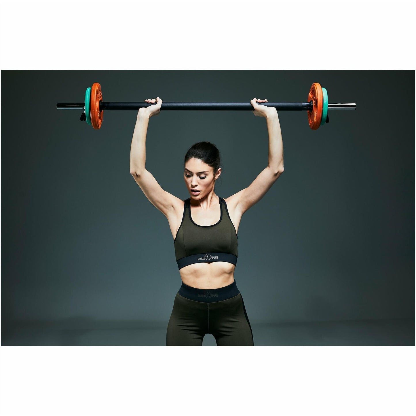 Langhantelstange Aerobic Schwarz 130 cm / verchromte Aufnahme - Gorilla Sports Schweiz