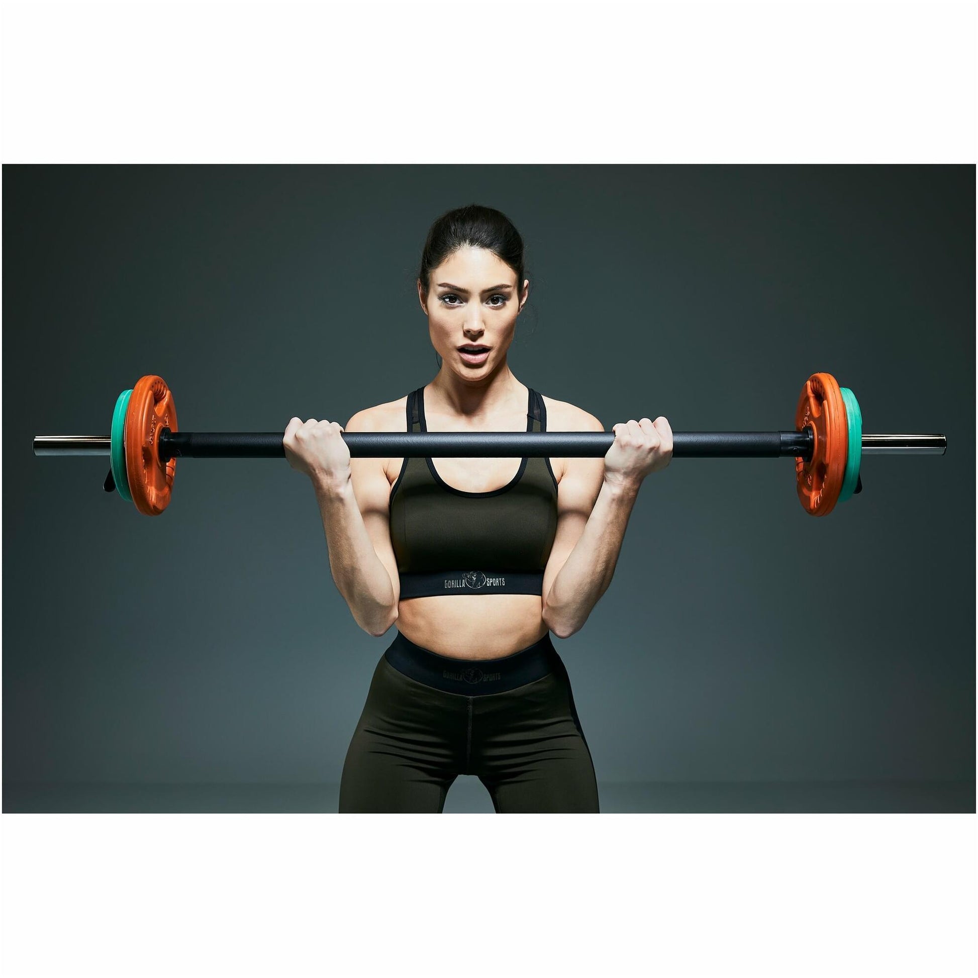 Langhantelstange Aerobic Schwarz 130 cm / verchromte Aufnahme - Gorilla Sports Schweiz