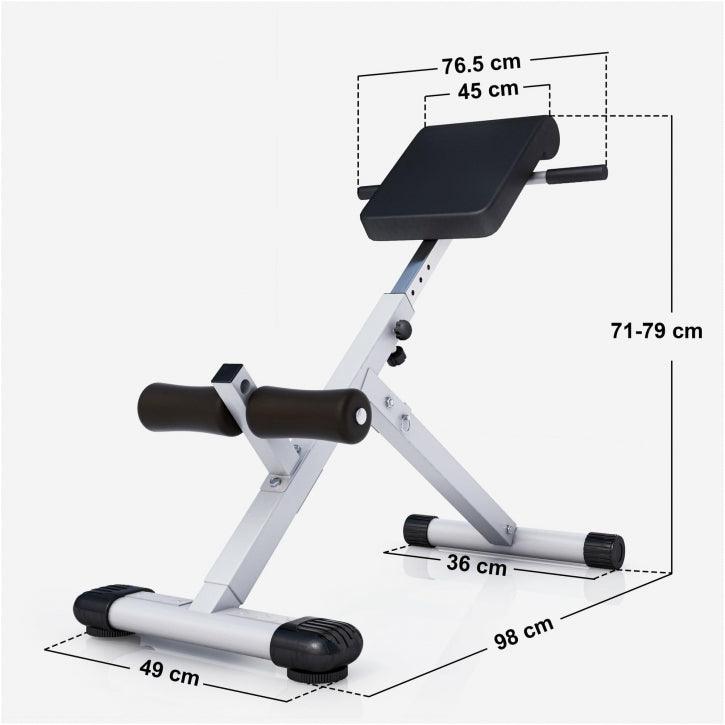 Bauch- / Rückentrainer klappbar weiss/schwarz - Gorilla Sports Schweiz