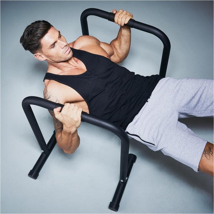 Push-up Stand Bar Parallettes Schwarz/Rot/Blau - Gorilla Sports Schweiz