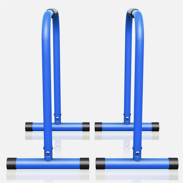 Push-up Stand Bar Parallettes Schwarz/Rot/Blau - Gorilla Sports Schweiz