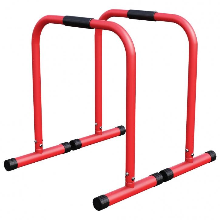 Push-up Stand Bar Parallettes Schwarz/Rot/Blau - Gorilla Sports Schweiz