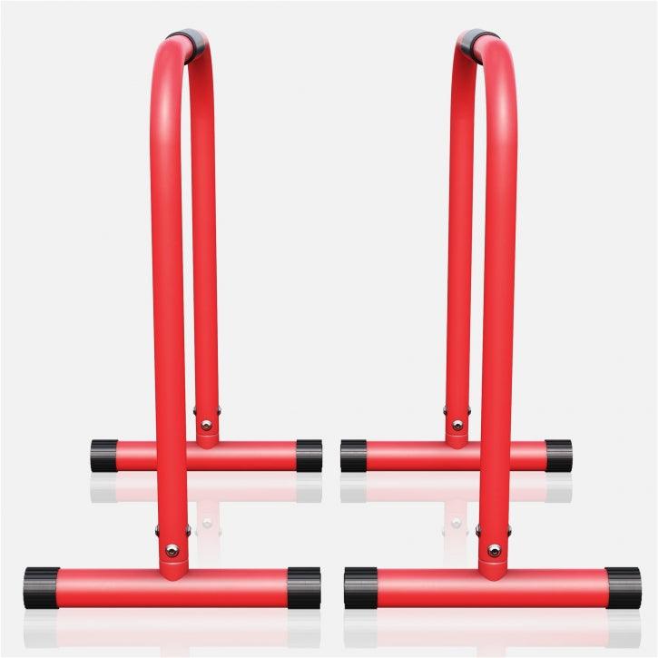 Push-up Stand Bar Parallettes Schwarz/Rot/Blau - Gorilla Sports Schweiz