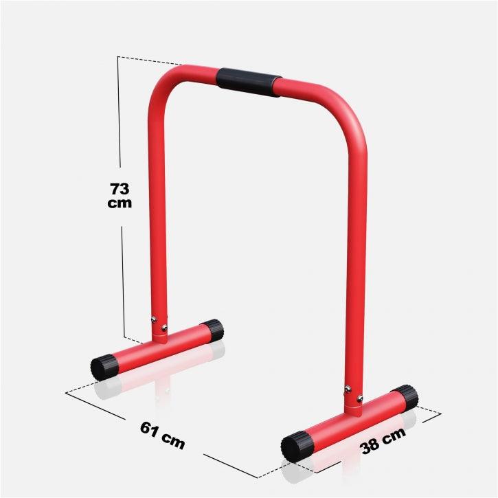 Push-up Stand Bar Parallettes Schwarz/Rot/Blau - Gorilla Sports Schweiz