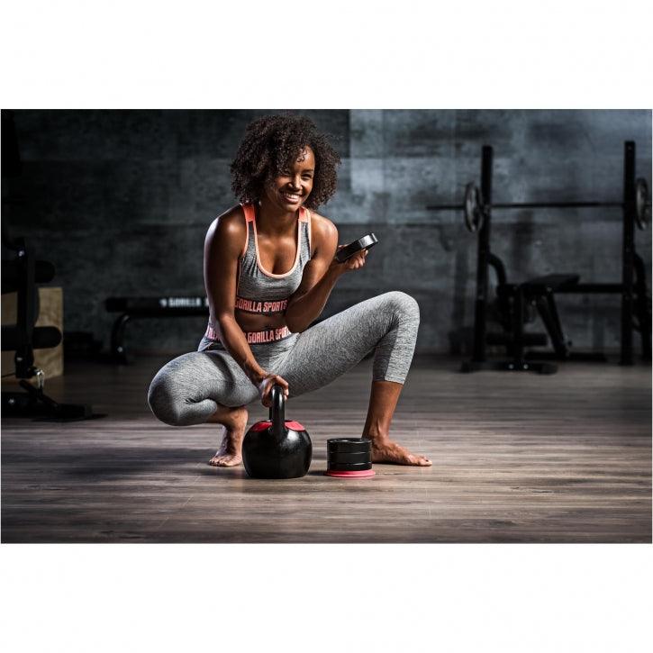 Kettlebell verstellbar 8 kg - 16 kg oder 16 kg bis 24kg - Gorilla Sports Schweiz