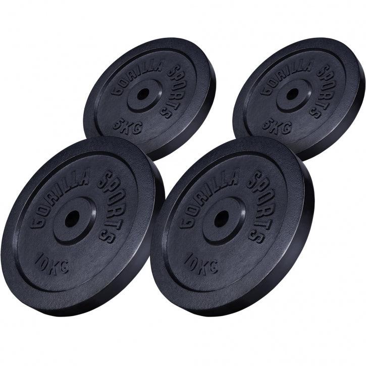 Hantelscheibe Guss Schwarz 0.5-30 KG - Gorilla Sports Schweiz
