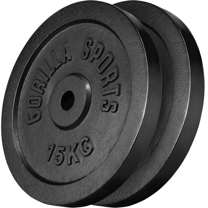 Hantelscheibe Guss Schwarz 0.5-30 KG - Gorilla Sports Schweiz