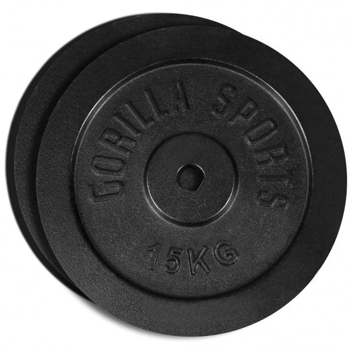 Hantelscheibe Guss Schwarz 0.5-30 KG - Gorilla Sports Schweiz