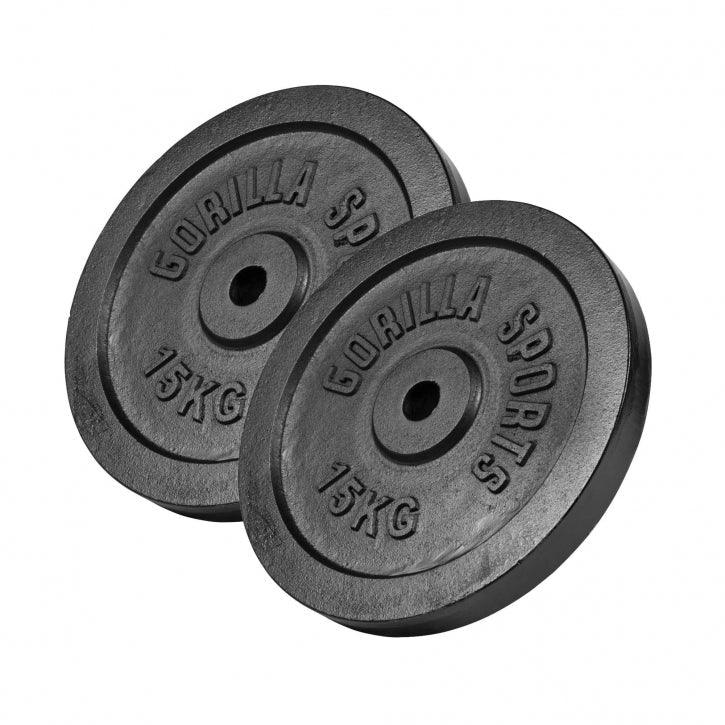 Hantelscheibe Guss Schwarz 0.5-30 KG - Gorilla Sports Schweiz