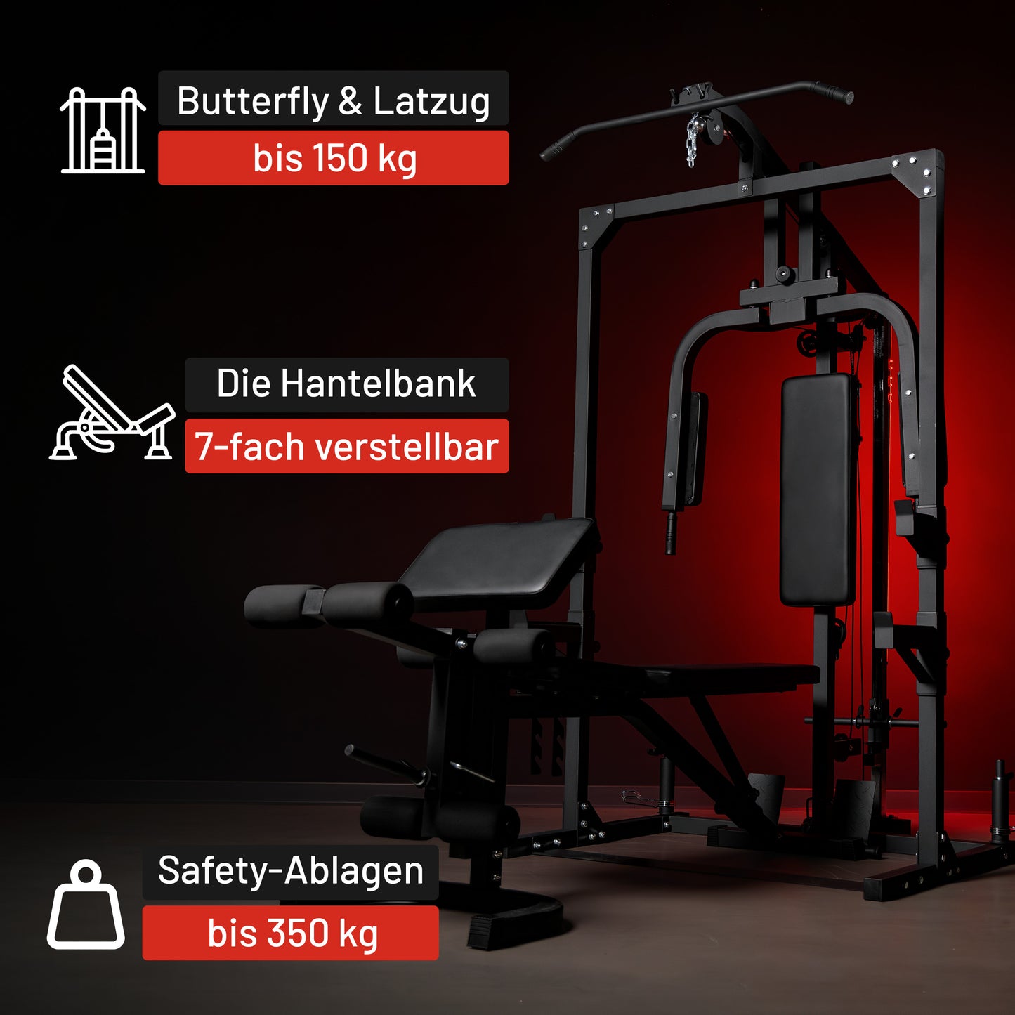 Home Gym mit verstellbarer Hantelbank