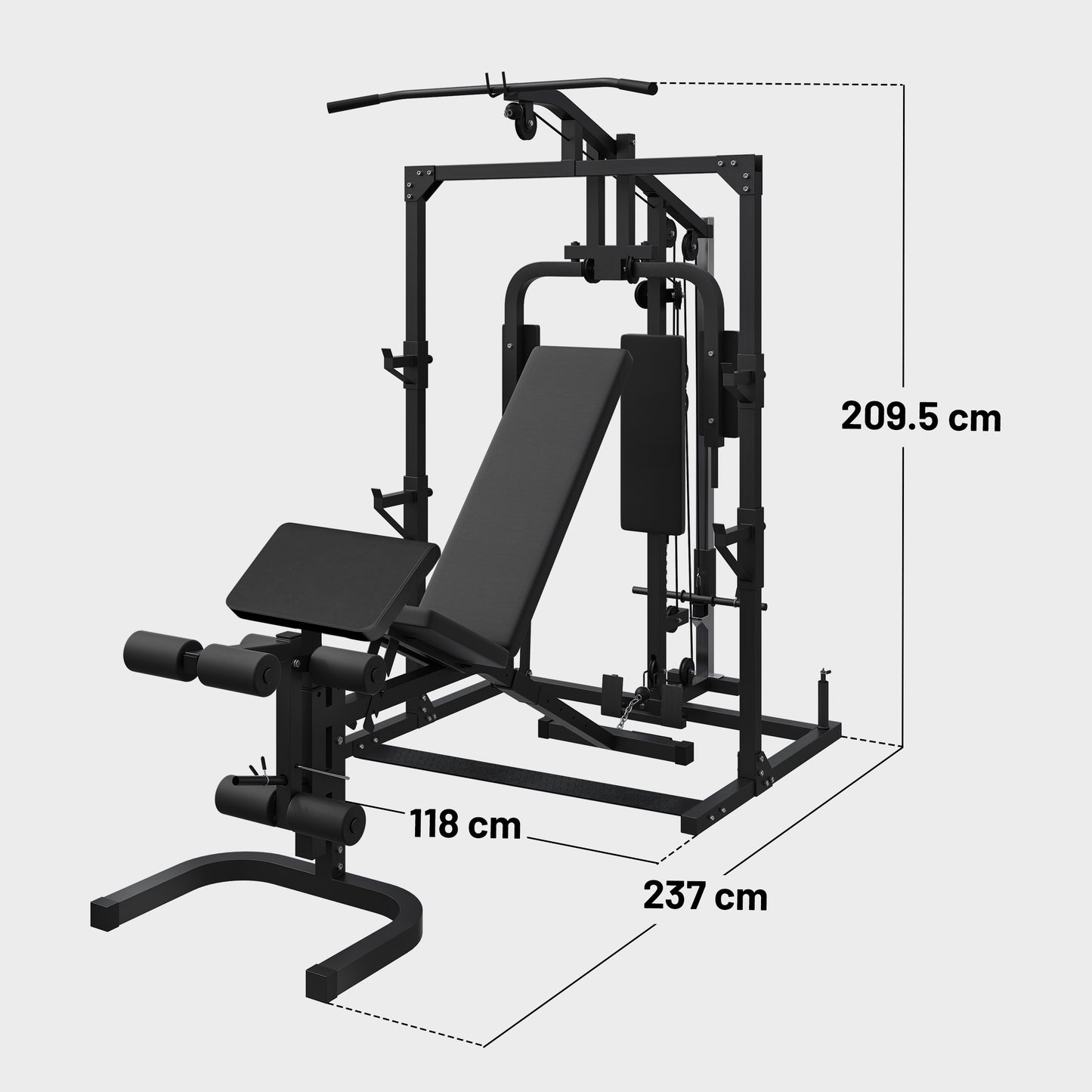 Home Gym mit verstellbarer Hantelbank