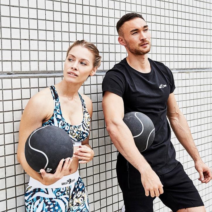 Medizinball Schwarz/Silber 1-10 KG - Gorilla Sports Schweiz