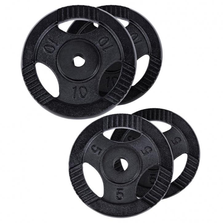 Hantelscheibe Guss Gripper Schwarz 0.5-20 KG - Gorilla Sports Schweiz