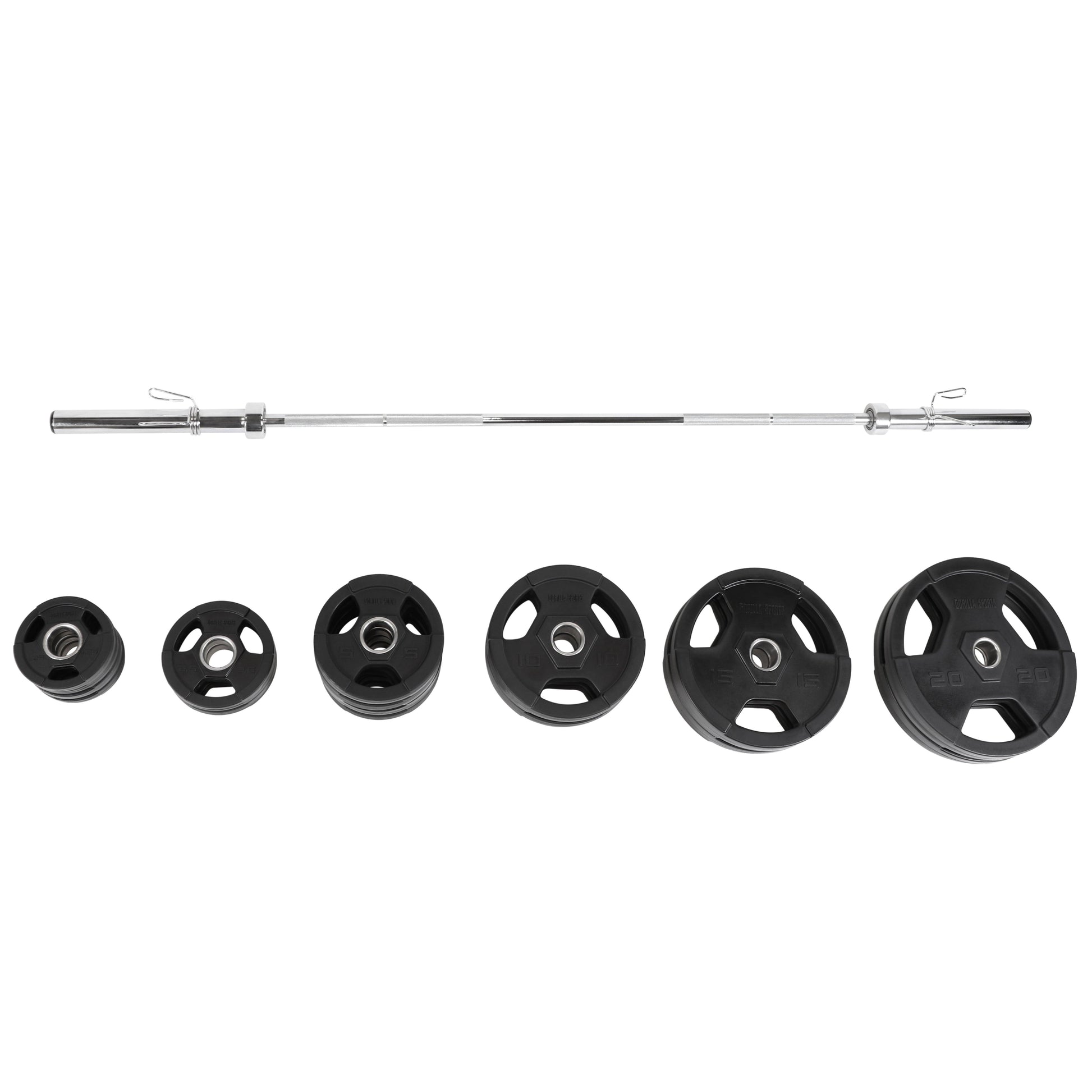 Olympia Langhantel Set Kunststoff Gripper 130 kg - Gorilla Sports Schweiz